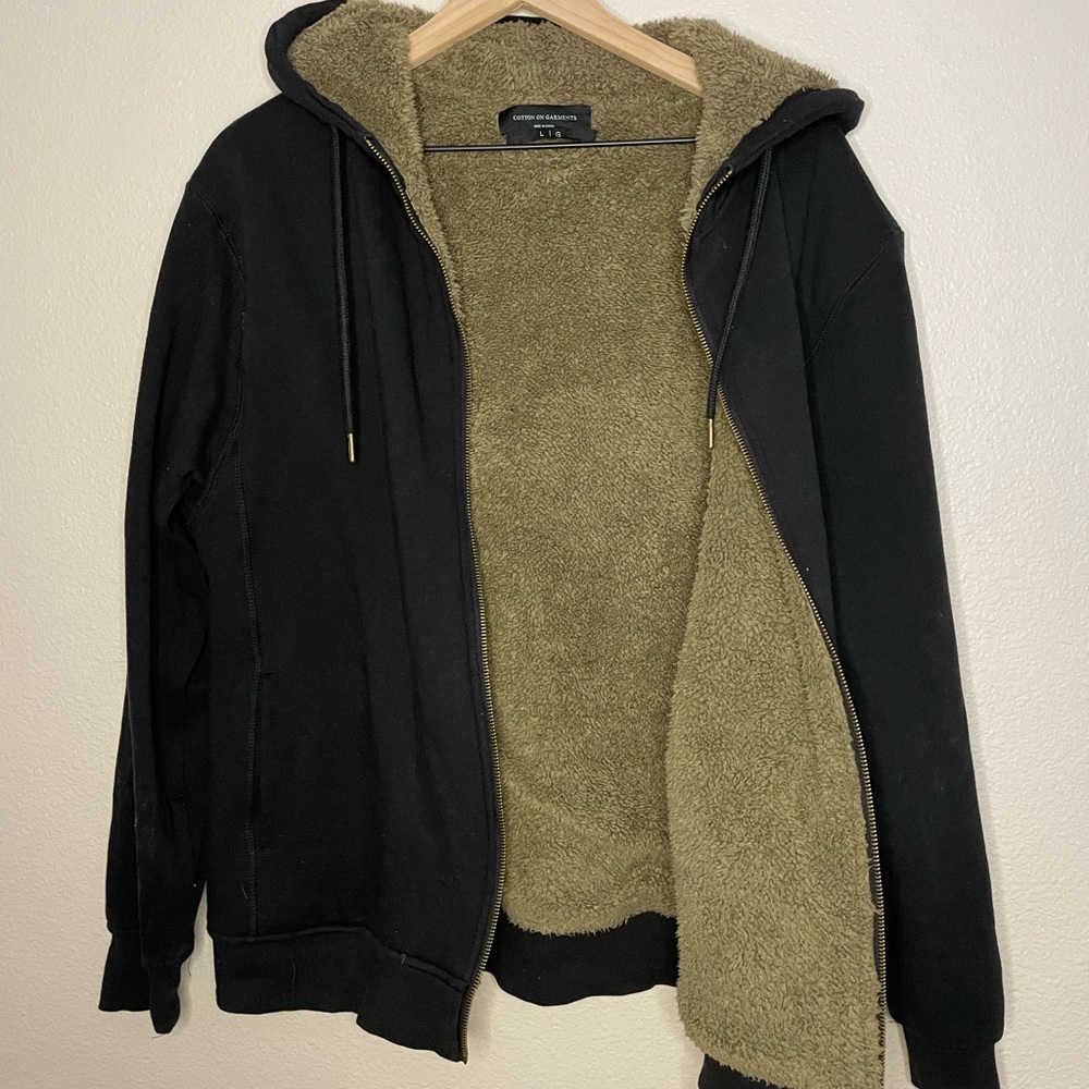 Fleece Lined Zip Up Hoodie